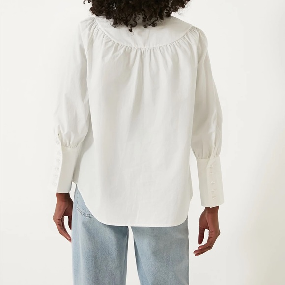White Poplin Corrigan Blouse - Picture 4 of 10